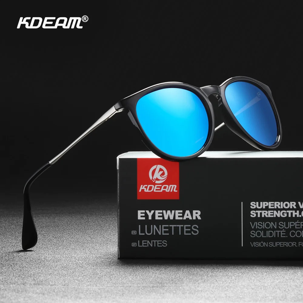 KDEAM Oval Sunglasses Women Polarized Vintage Sun Glasses Unisex 11 Colors Box Case Stickers Included 250221