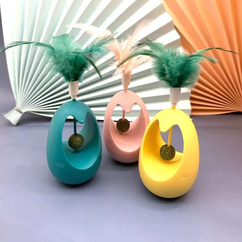 Update Mint Ball Tumbler Training For Kitten Pet Supplies Feather Teases Toy Cat Toys Interactive