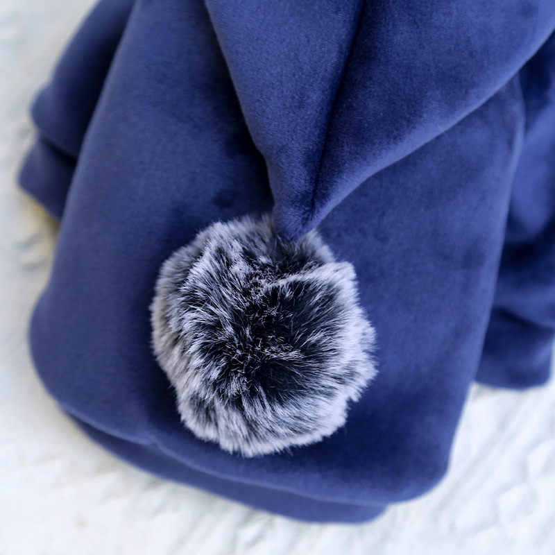 Classic Trendy Dog Hoodie Flannel Warm Soft Dog Clothes with Hair Ball and Fashion Logo, Dog Cold Weather Clothes, Dog Winter Coats for Small Medium D