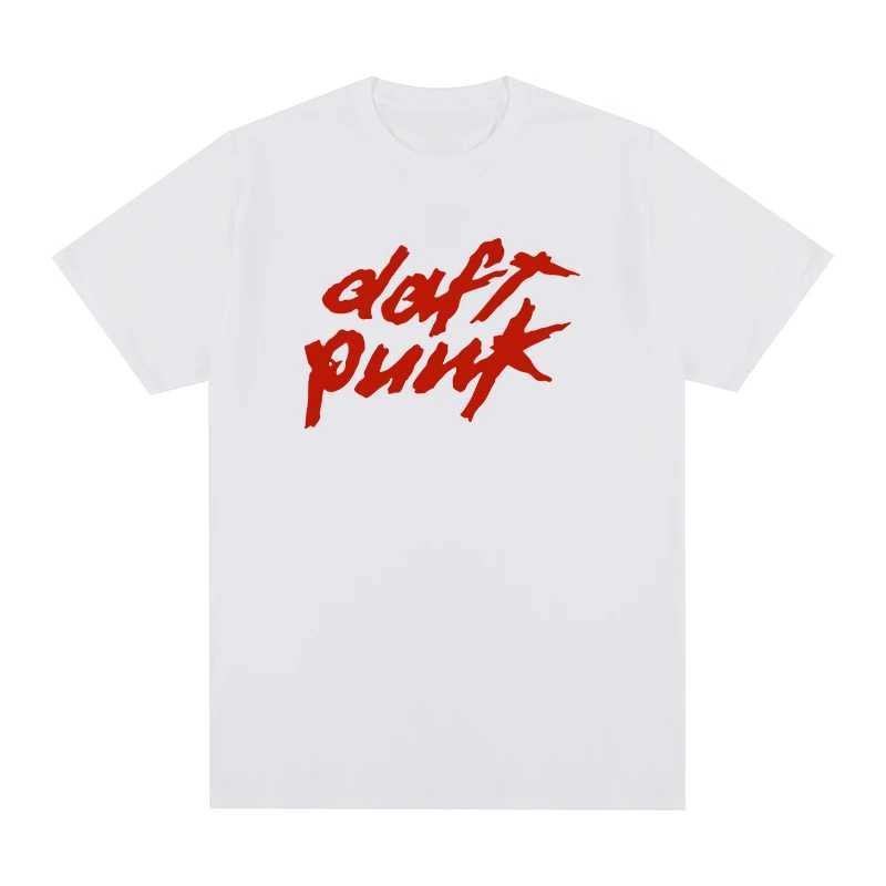 Summer Men Cotton T-Shirt Daft Punk Tops Tees Male Casual Clothing Unisex Women Fashion Solid Color Short Sleeve StreetwearT250307