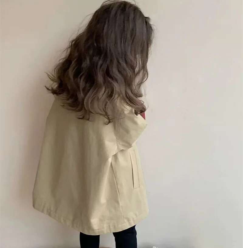 Ddmyshoesvip Girls Trench Children Spring Jackets Kids Button Coat Toddler Autumn Outerwear Baby Girl Long Sleeve Clothes