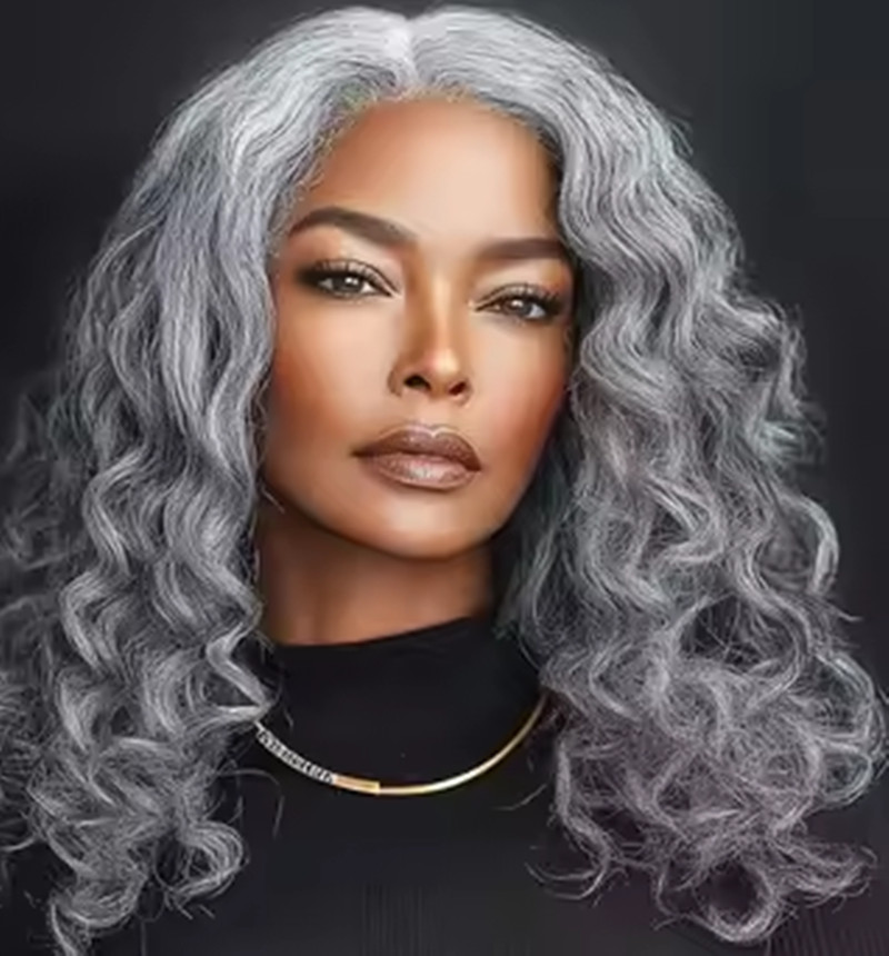 Premium Platinum grey lace front wig human raw hair salt and pepper silver blonde gray hd lace wig 5x5 Lace closure frontal wig