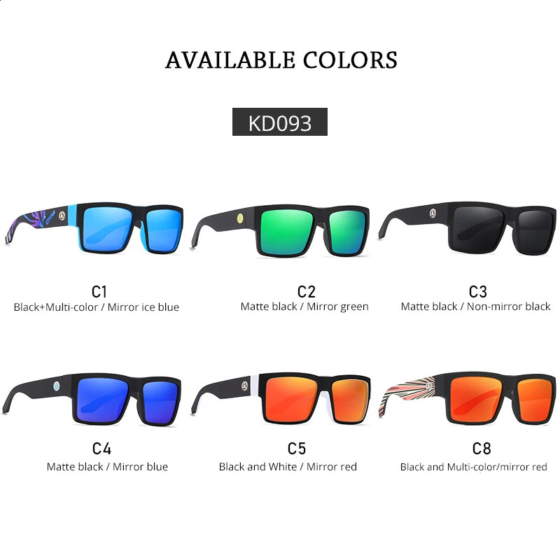 KDEAM All Black Polarized Sunglasses Unisex Square Shaped Polarizing Lens Wide Legged Sun Glasses Fishing Driving Mens Shades 250221