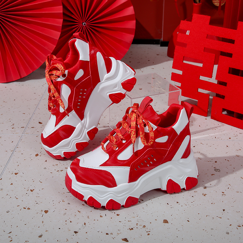 7CM New Women High Top Sneakers Height Increasing Platform Casual Dad Shoes Spring Thick Sole Breathable Sport Shoes Woman Fashion Casual Shoes Platfo