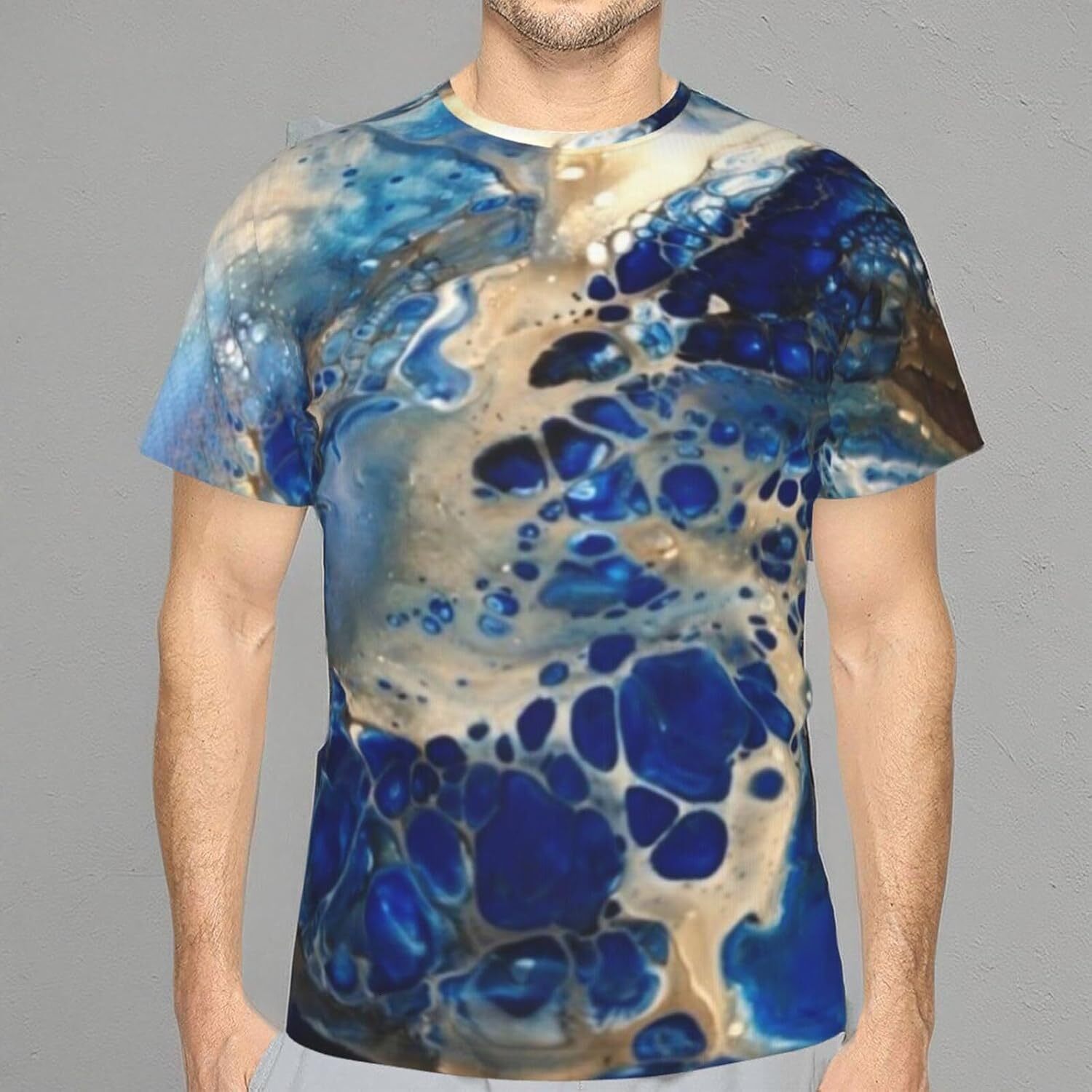 Mens T shirt T-Shirts for Men Boys 3D Printed T-Shirts Short Sleeve Graphic Tees Shirt tee Casual tops summer clothes blue