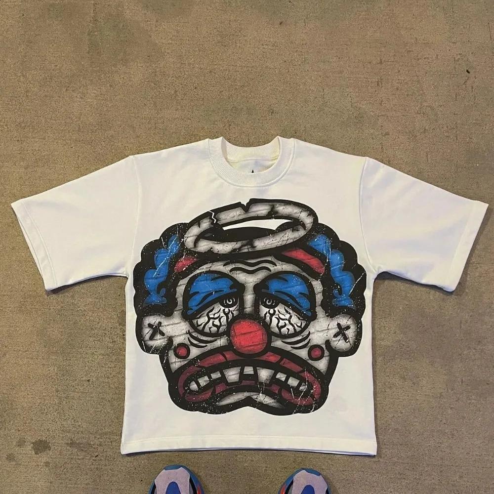 2000s Tshirt Oversized Cartoon Anime Avatar Graphic Print Y2k Streetwear Hip Hop Vintage Short Sleeve Couple Tees Tops 250225