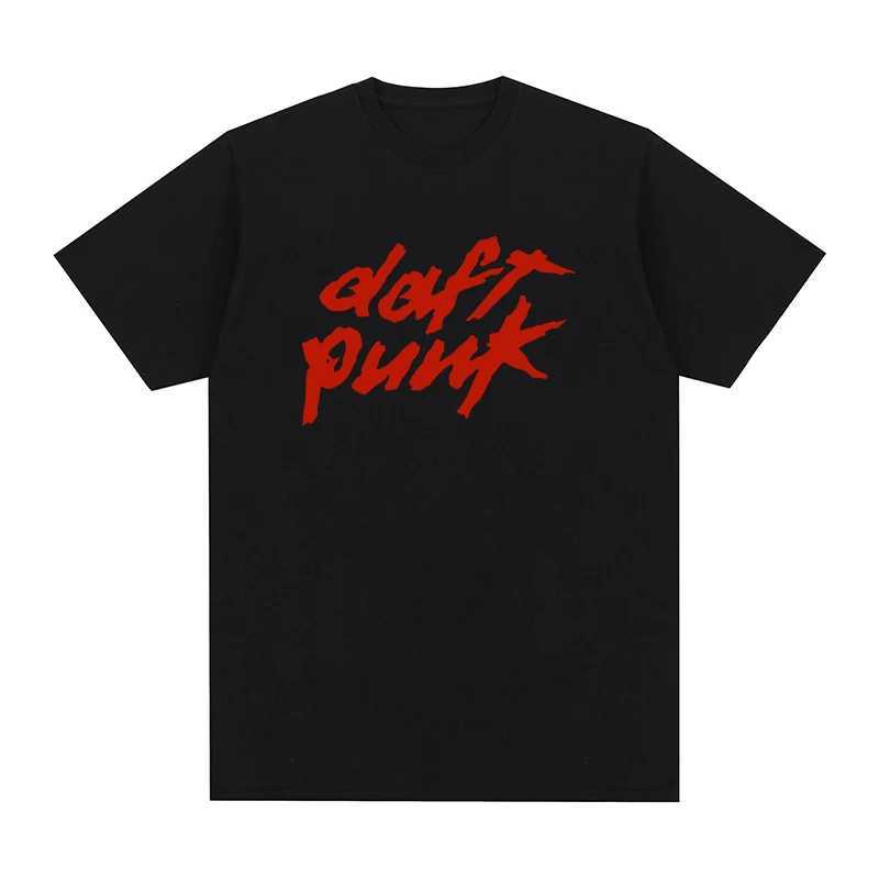 Summer Men Cotton T-Shirt Daft Punk Tops Tees Male Casual Clothing Unisex Women Fashion Solid Color Short Sleeve StreetwearT250307