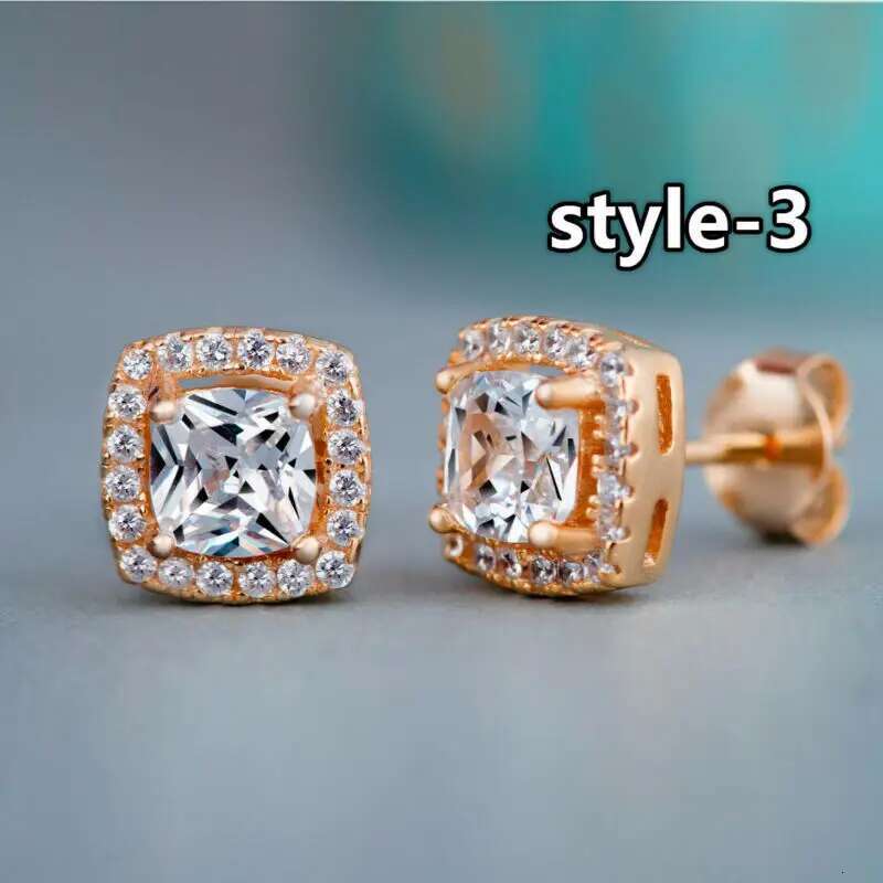 Huitan Geometric Women Stud Earrings Cubic Zirconia Wedding Party Daily Wearable Fashion Jewelry Hot Dropshipping