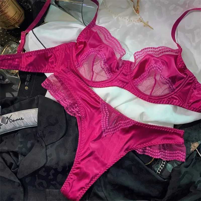 French Ice Silk Comfort Underwear Women Sexy Lace Ultra Thin Push Up Bra Set High Quality Brassiere Summer Breathable LingerieXJ250301