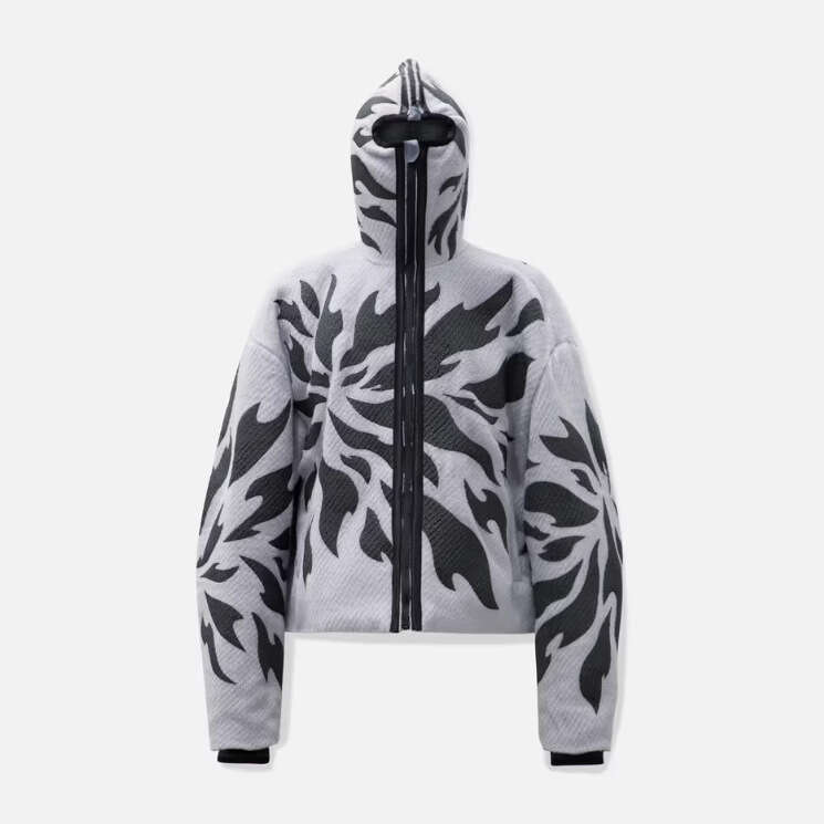 New trendy street unisex headband with creative loose print cardigan zipper jacket sweatshirt gift for man