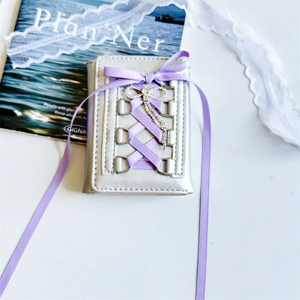 Casual Y2k Silver Sweet Wallets Strap-on Original Cute Wallet Korean Style Ballet Style Pouch Women 250228