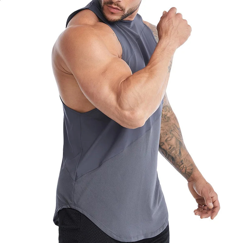High Quality Loose Fit Mens Tank Top for Running and Fitness Men Tank Top for Man Moisture-Wicking and Quick-Drying Male Tops 250225
