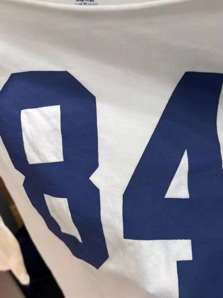 84 Print Raw Hem Long Sleeve T-shirt Woman Scoop Neck Slim Cotton Tee Top Casual Vintage Sweet Cute Streetwear Y2k Crop Tops 250411