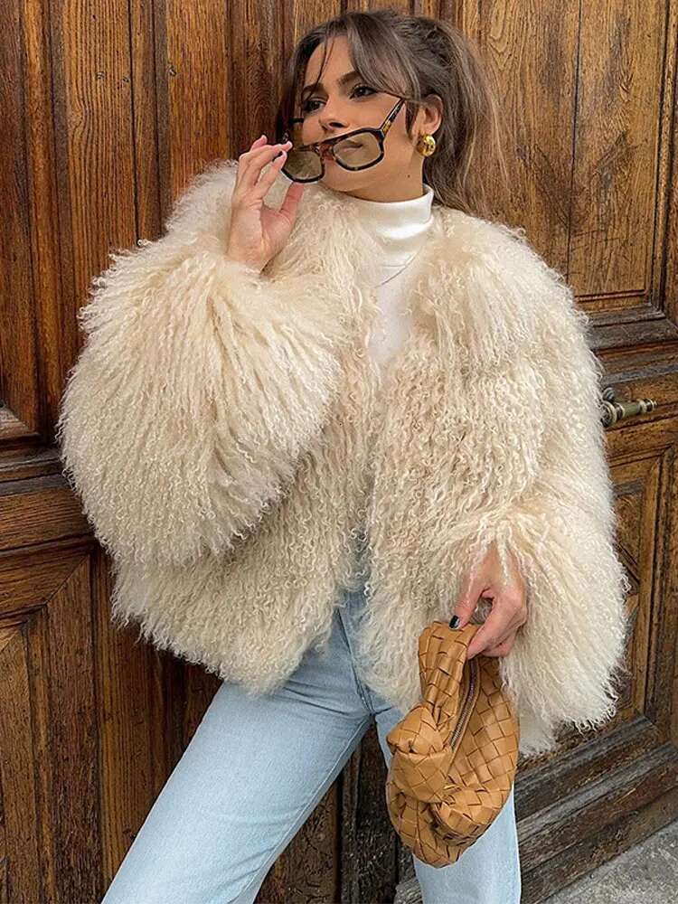 Women Fashion Solid Faux Fur Coats Autumn Elegant Warm Loose Long Sleeve Flurry Cardigan Winter Female Thick Commute Streetwear