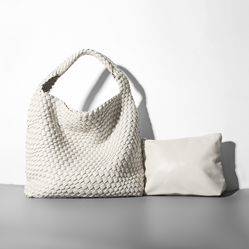 New Fashion Woven Bucket Women's Handheld Shoulder Large Capacity Designer Mother And Child Bag