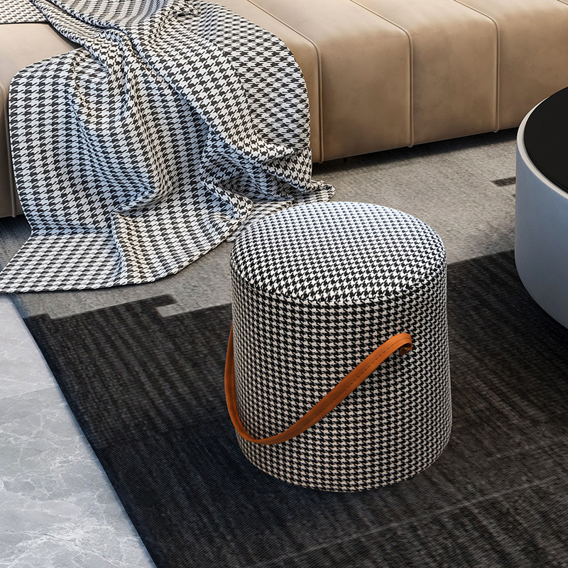 Small stools for home use short stool thousand birds grid red creative round stool door wear shoes change shoes stool doorway living room coffee table