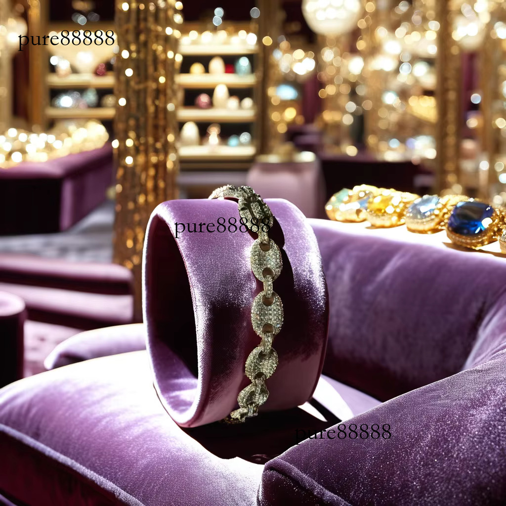 12MM Iced Out Dia k Men Hip Hop Cuban Sterg Sier Moissanite Bracelet for Gift