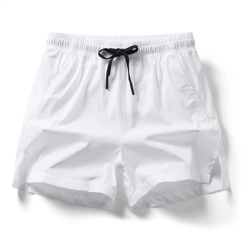 Mens Summer Beach Models Solid Color Fashion Leisure Comfortable Elastic Waist Double Pockets Cool Sports Shorts 250225