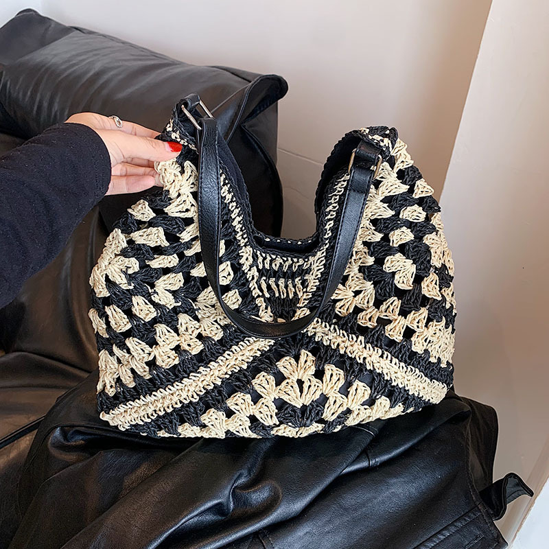 Bag hollow summer seaside vacation style woven 2025 new commuting large capacity single shoulder crossbody bag #swissmilitary