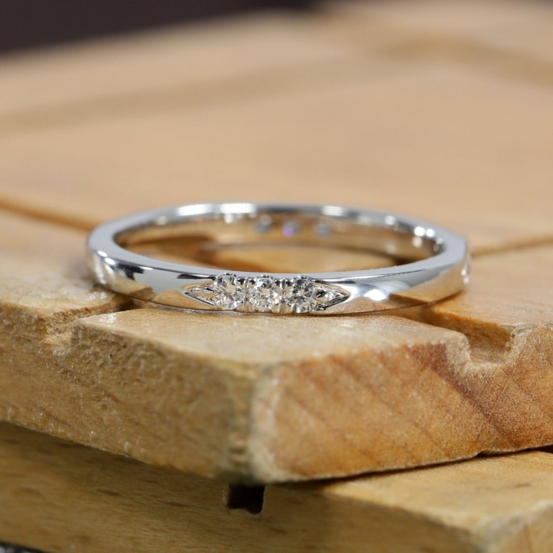Jewelry Solid Gold Lab Diamond Simple Fashion Women Ring 1.6MM Round Cut CVD HPHT Stackable Promise Anniversary Real Gold Ring