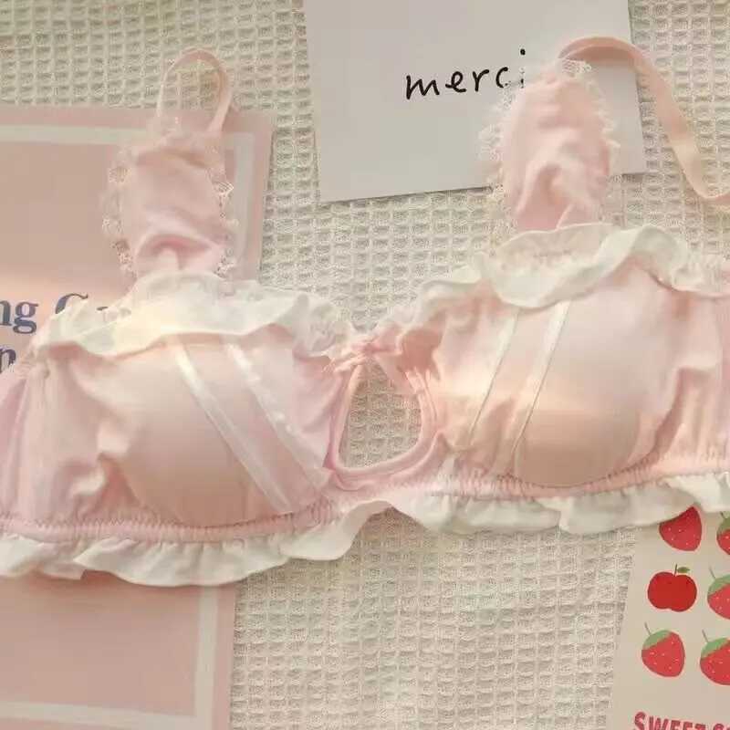 Lolita Cute lingerie women Japanese Rabbit ears sweet girl small chest pull together no underwire bra setXJ250301