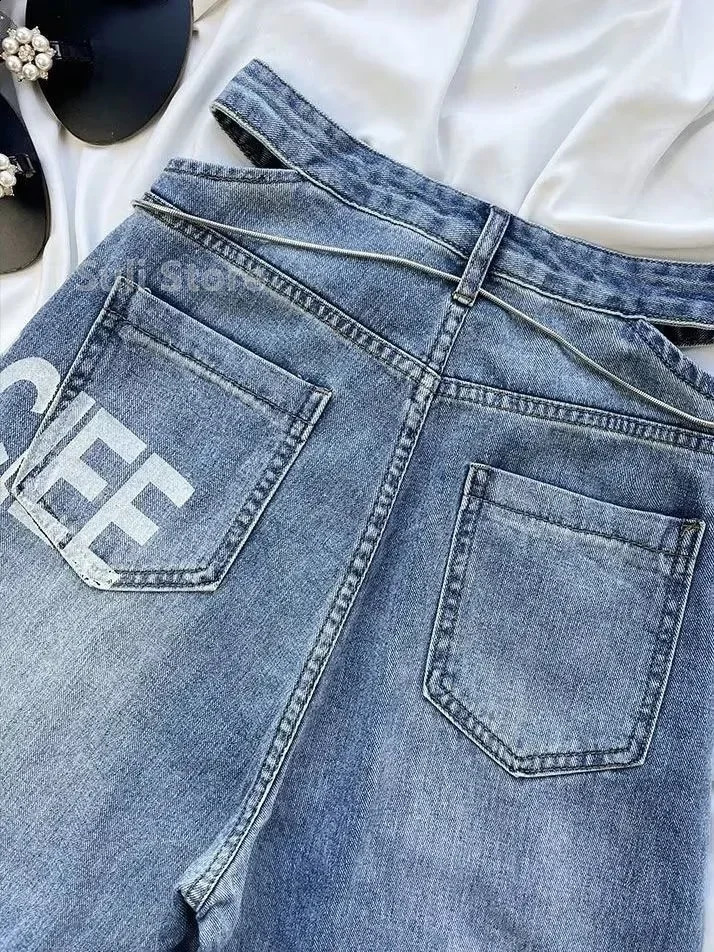 Ripped Jeans Women Female Clothing Vintage Jeans Woman High Waist Y2k Womens Pants Streetwear Denim Baggy Korean Fashion 250225