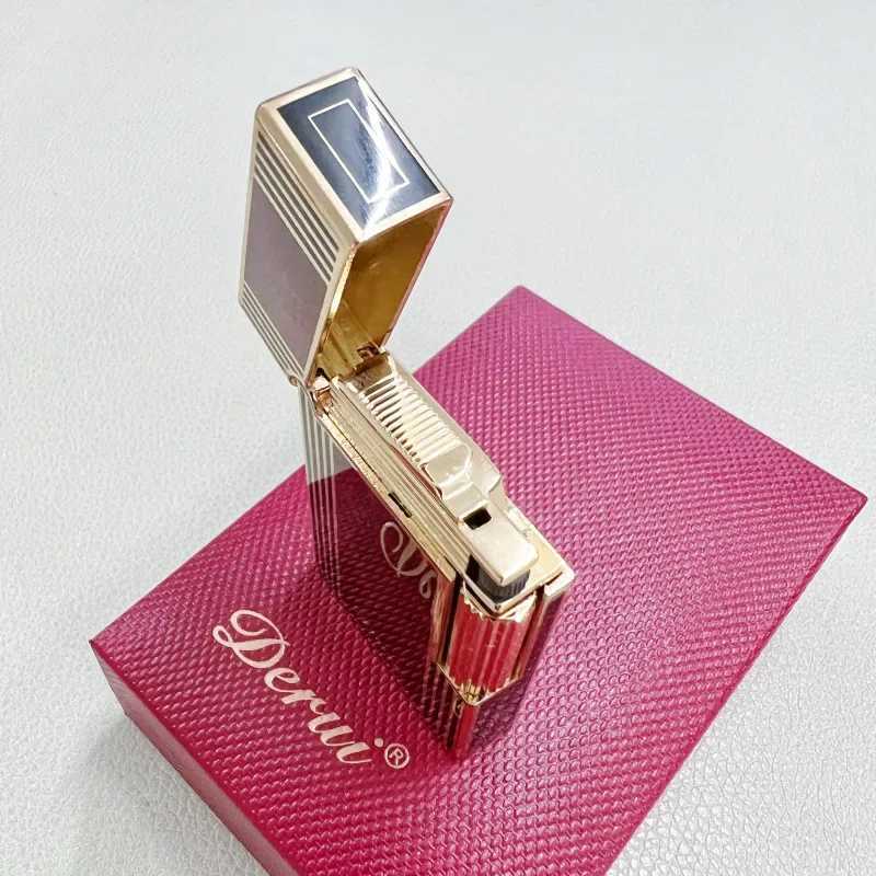 Derui-Side-sliding Sound Inflatable Lighter Metal High-end Quality Mens Light Luxury Gift New T250528
