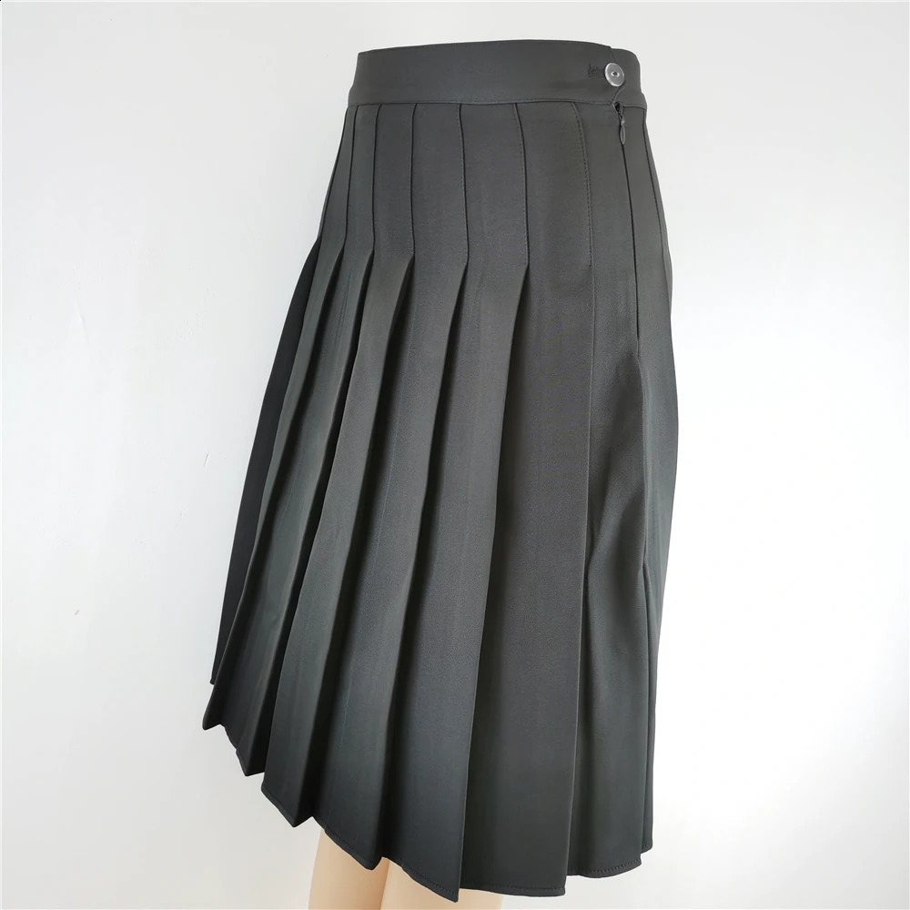 58cm Long Pleated Long Skirt Korean Fashion Clothing Black White Plus Size Cosplay for Women Harajuku Gothic Y2k Skirt 250224