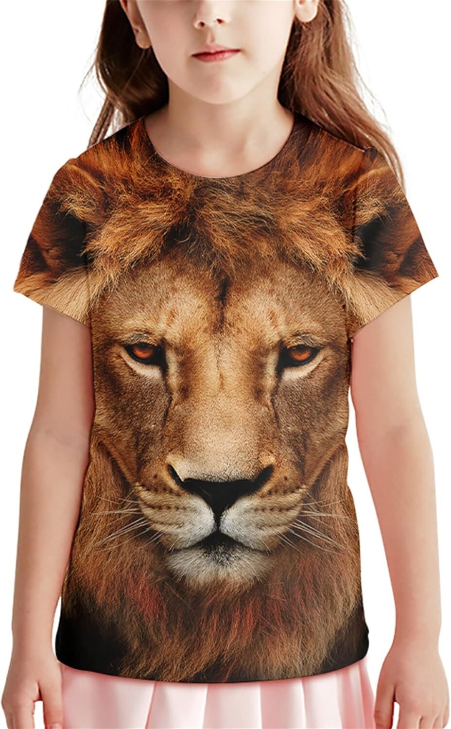 Mens T shirt Teens Boys Girls Shirts 3D Print Colorful Design Graphic Tee Shirt with Short Sleeve tee Casual tops summer clothes Lion pattern