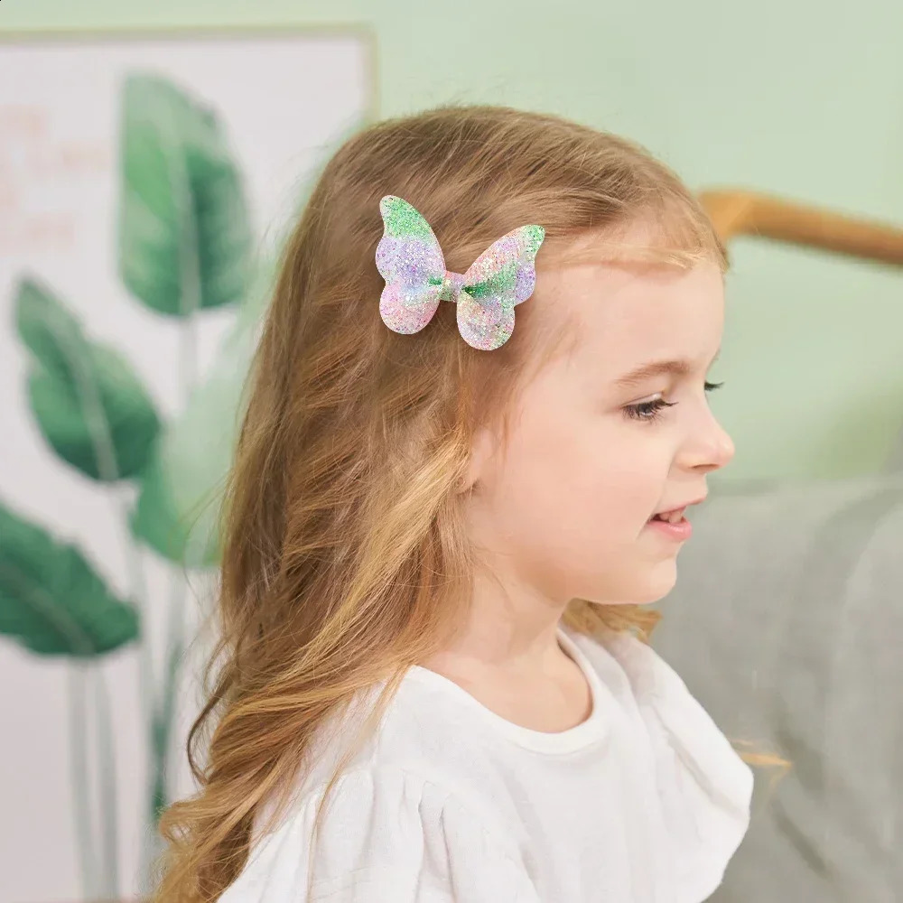 245Pcs Girls Cute Sequins Double Butterfly Hair Clip Bow Hairpins DIY Headwear Decor Hairgrip Toddler Accessories 250218