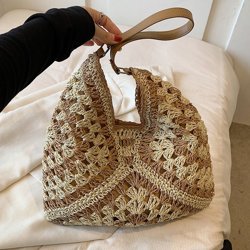 Bag hollow summer seaside vacation style woven 2025 new commuting large capacity single shoulder crossbody bag #swissmilitary