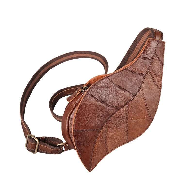 Cobbler Legend Genuine Leather Leaf Chest For Women Shoulder Messenger Bag Vintage Bags High Quality Ladies Handbags