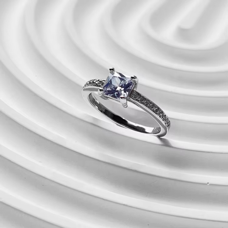 High Quality Classic Luxury Jewelry Women Finger Ring Silver 925 Minimalist Zircon Bulk Engagement Promise Cheap Wedding Rings