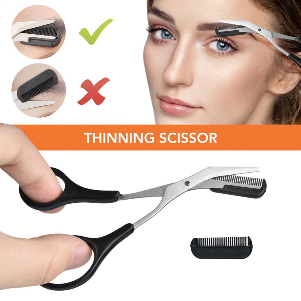 Eyebrow Trimming Kit Tweezers Scissors Comb Scraping 12pcs Eyebrow Makeup Tool 250224