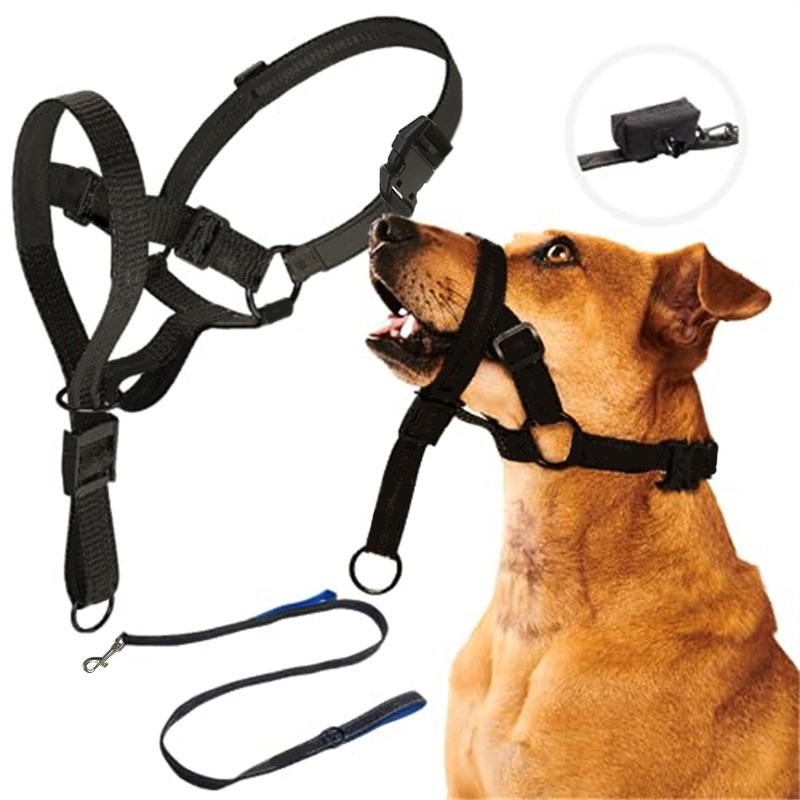 Adjustable Anti-Barking Dog Head Collar Non-Pull Leader Harness Halter Muzzle for Training Comfortable Fit Pet Accessories