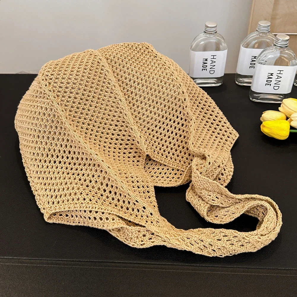 Womens Shoulder Bags Casual Straw Wicker Woven Ladies Handmade Large Capacity Summer Beach Females Messenger Bag 250305