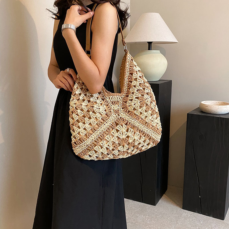 Bag hollow summer seaside vacation style woven 2025 new commuting large capacity single shoulder crossbody bag #swissmilitary
