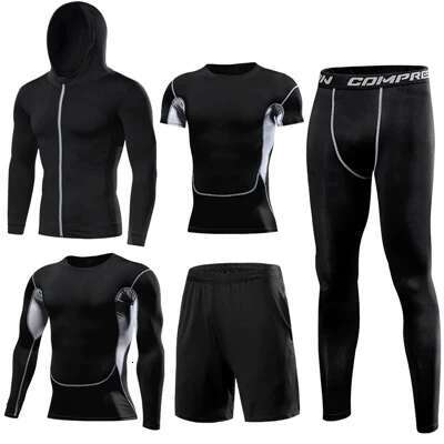 Sport Tracksuit Men's Compression Running Set Gym Basketball Clothes Jogging Tights Fiess Sportswear Windbreaker Leggings Suit