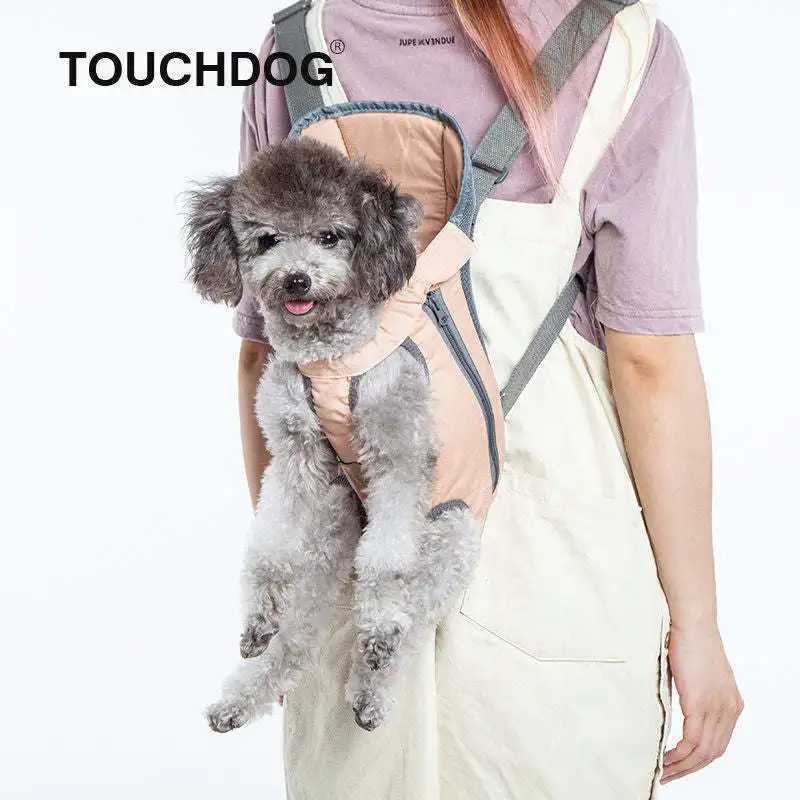 Wiggle-Sack Backpack Dog Carrier Touchdog Fashion Designer Front Breathable Puppy Carrying Bag Large Capacity Fashion Carrying Pet Supplies 250205