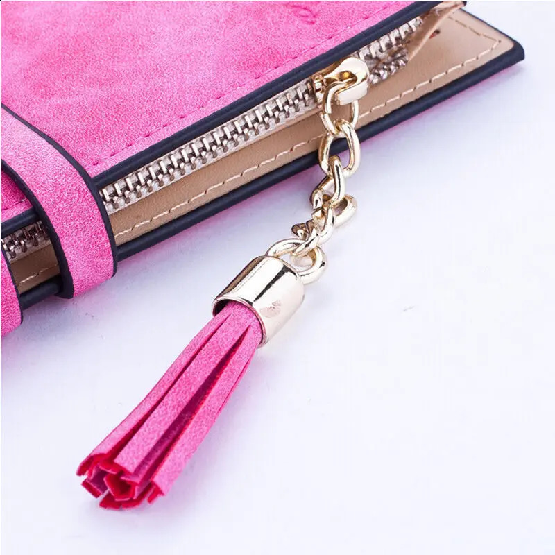 Women Wallet Lady Clutch Leather Frosted Tassel Female Wallets Long Length Card Holder Phone Bag Money Coin Pocket Ladies Purses 250228