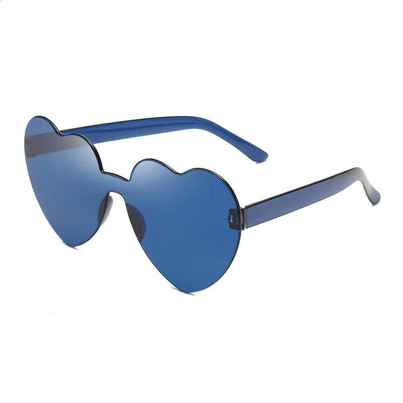 1/3/12/20PCS Heart Sunglasses Love Sunglasses Jelly Color Frameless Heart-shaped Glasses Color Glasses 250221