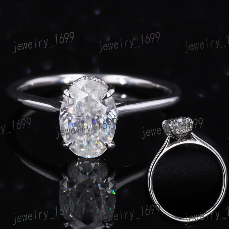 Stsarsgem Fine Jewelry Pt950 8.5*6mm Oval Shape Brilliant Cut Moissanite Ring