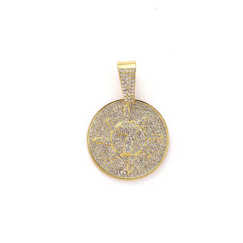 Large Men's Iced Pendant Cuban Chain 20mm Medal Necklace Hip Hop Jewelry