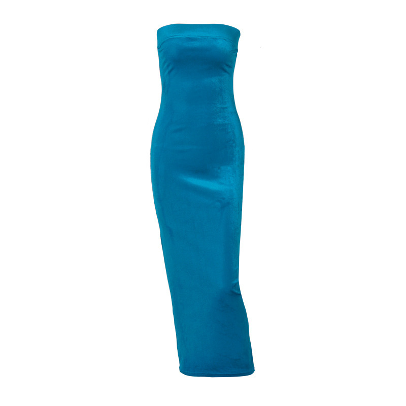 Women's Clothing New Summer New Product Fashionable Temperament Slim Fit Solid Color Strapless Dress