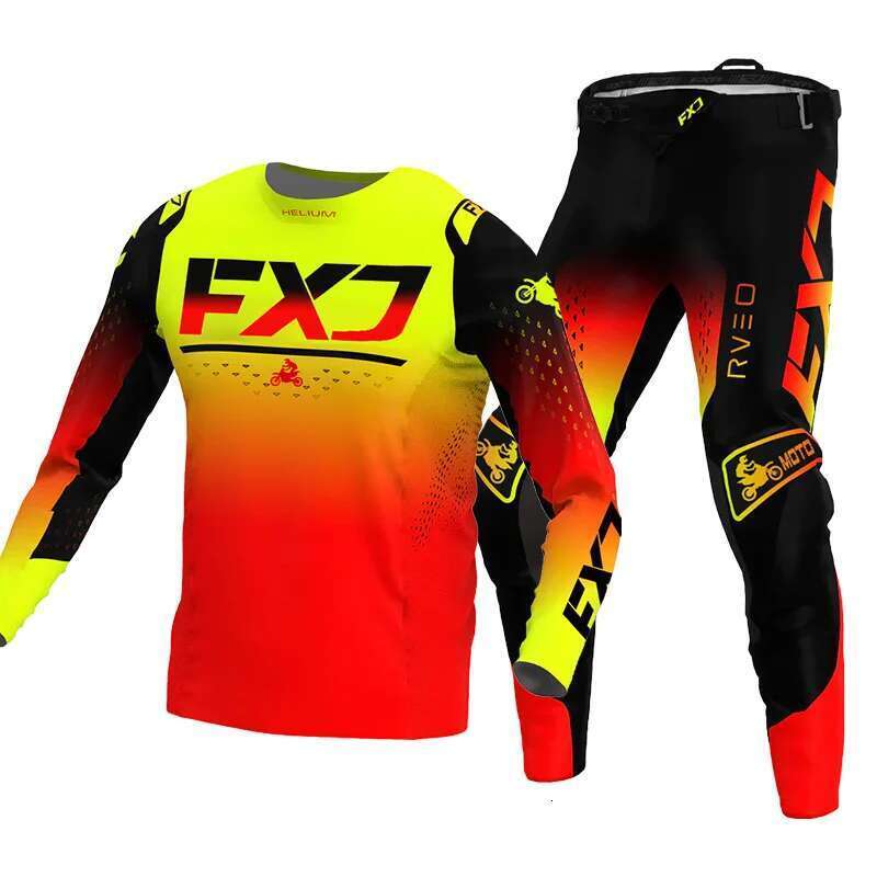 FXJ-Ocross kit with pendant, MX jersey and trousers, white motorcycle clothing, MTB racing suit, off-road equipment, new, 2024