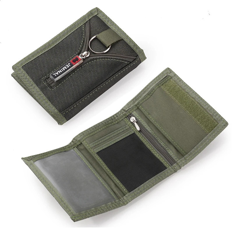 Durable Oxford Cloth Short Trifold Mens Wallets Purse with Coin Pocket Fashion Students Leisure Money Folder Bank Card Bag 250228