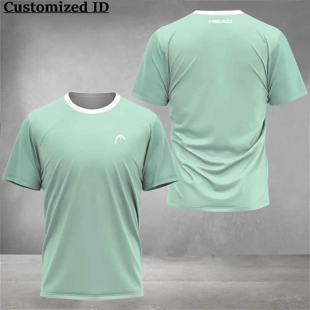 Mens And Womens Fitness Short Sleeve Childrens Solid Color Printed Tennis Clothing Breathable T-shirt Can Be Customized NameT250228