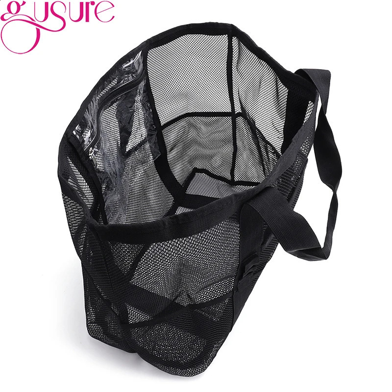 Gusure Large Capacity Mesh Shopping For Women Reusable Transparent Fashion Shoulder Bag Beach Bag Casual Travel Handbag 250305