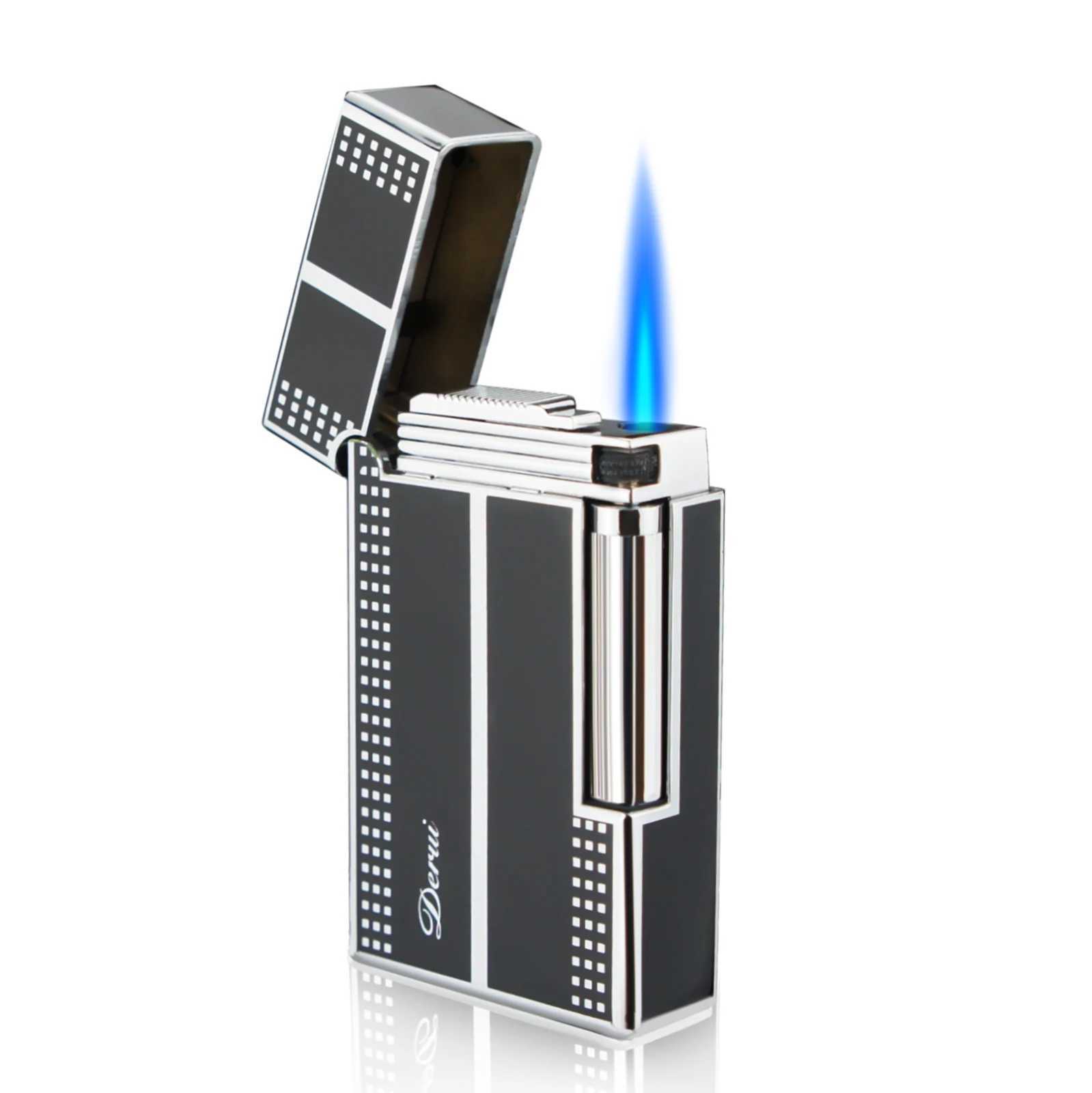 Cigar Lighter Torch Jet Blue Flame Refillable Butane Gas Flintstone Lighter with Cigar Punch Cigar Accessories for Cigars X250228