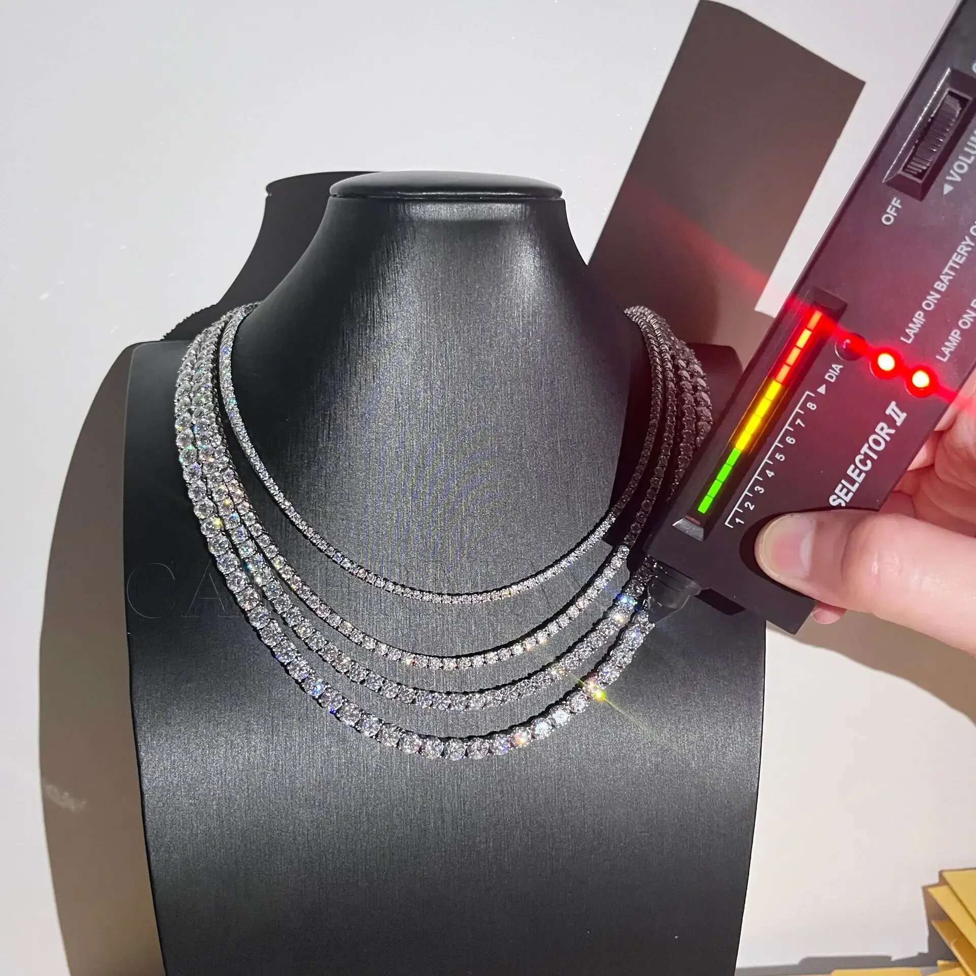 Hip hop Necklace Sterg Sier Moisssanite Dia Tennis Chain for Women & Men